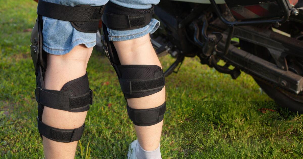 A dirt bike rider wearing Knee and Elbow Guard Pads