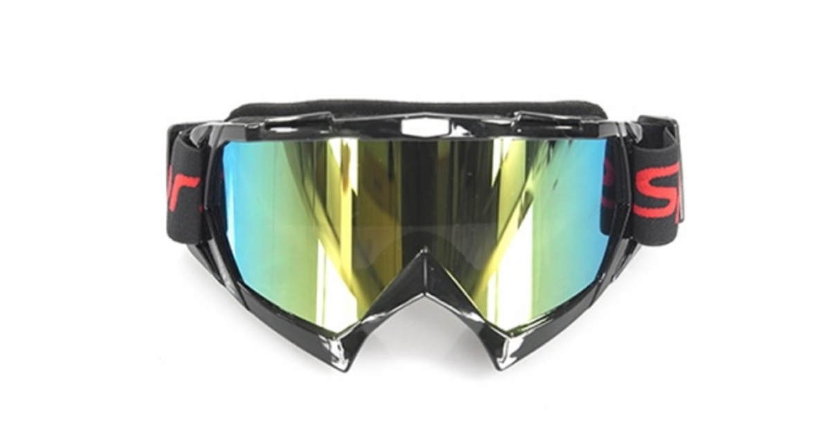 A pair of motorcross goggles